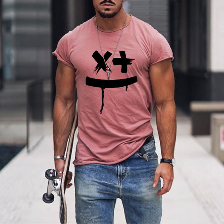 Men's Printed Short-Sleeved Pullover T-Shirt
