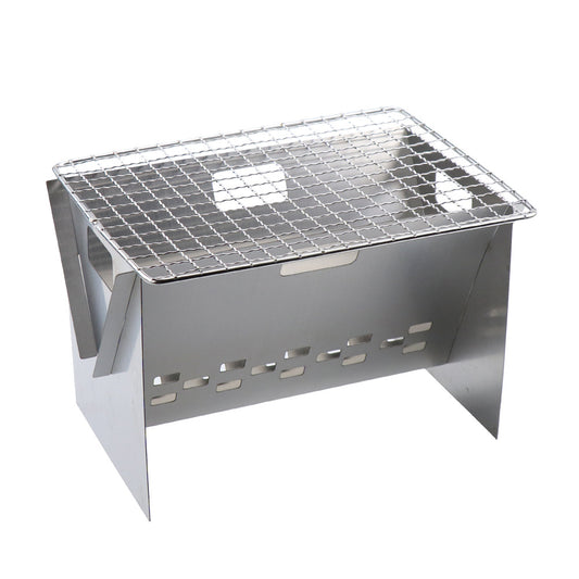Stainless Steel Portable X-shaped Grill DIY Card Grill Mini Folding Camping Wood Stove