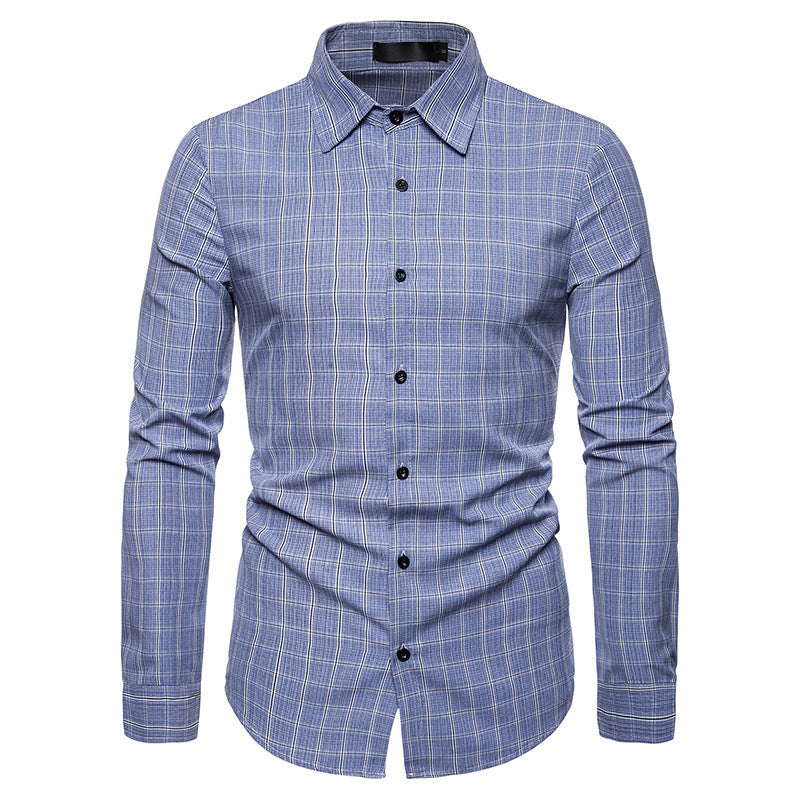 Business Plaid Casual Long-sleeved Shirt