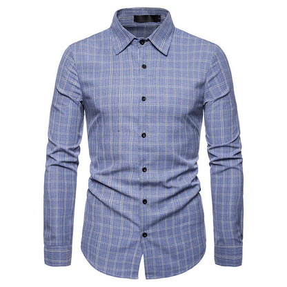 Business Plaid Casual Long-sleeved Shirt