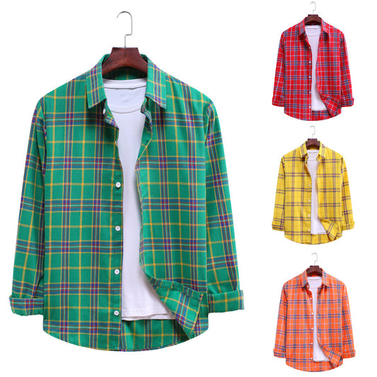 Men's Fashion Plaid Long Sleeve Shirt