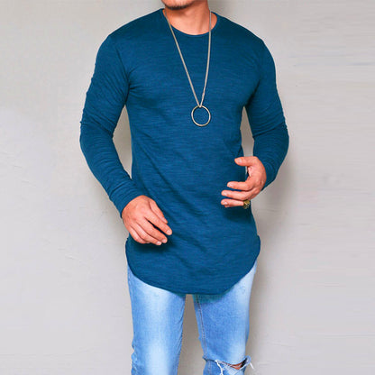 Round Neck Slim Solid Color T-shirt