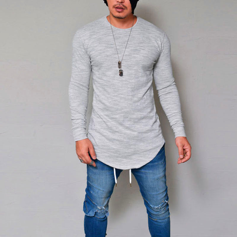 Round Neck Slim Solid Color T-shirt