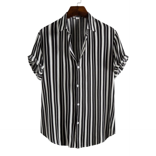 Men's Striped Short Sleeve Shirt Fashion Casual Wear