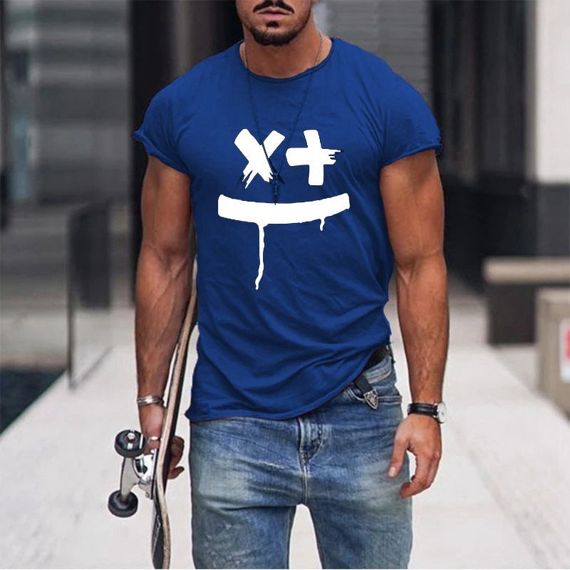 Men's Printed Short-Sleeved Pullover T-Shirt