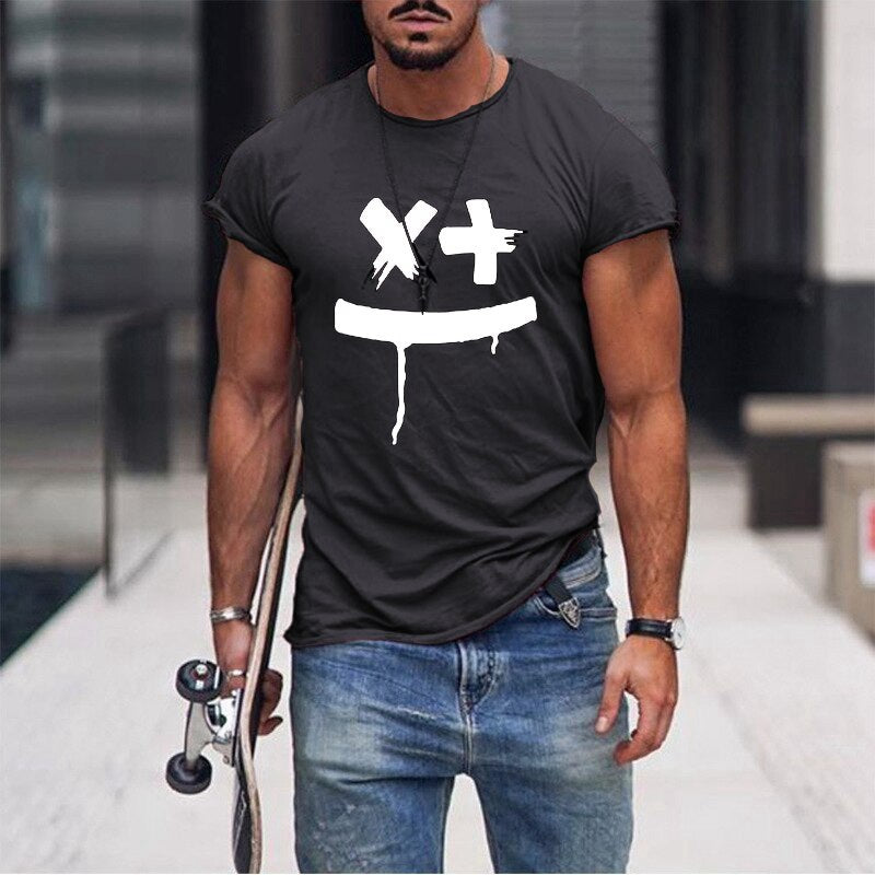 Men's Printed Short-Sleeved Pullover T-Shirt