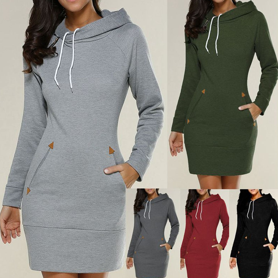 Hooded Zipper Pullover Mid-Length Sweater