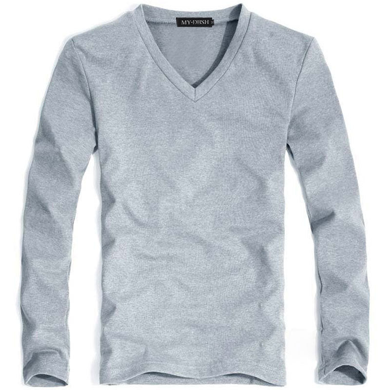 Men's Solid Color Slim T-Shirt Spring Autumn