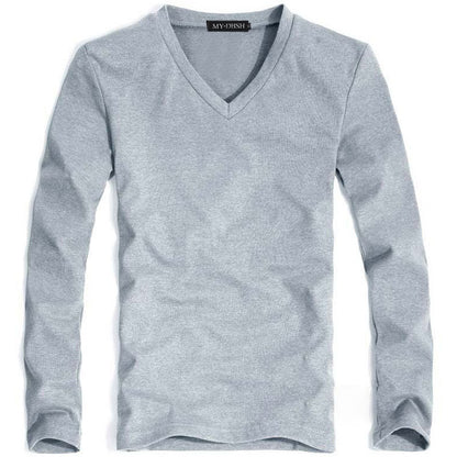 Men's Solid Color Slim T-Shirt Spring Autumn