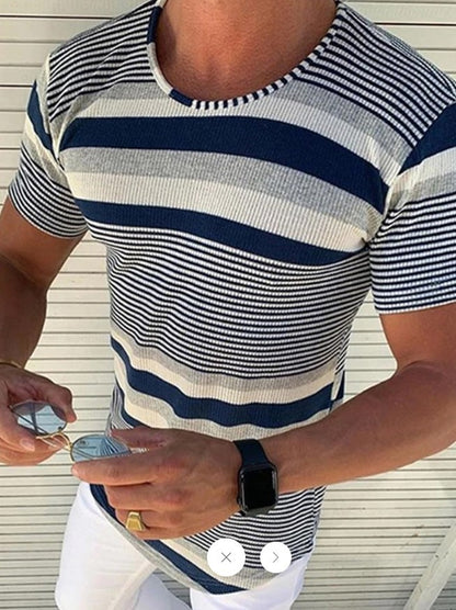 Men's short-sleeved round neck sweater