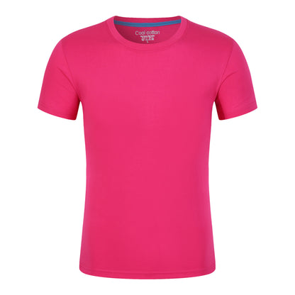 Cotton Blank With No Printed Patterns Round Neck Short T-shirt