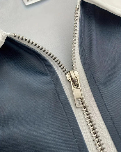 Men's 3D Printed Zipper Short Sleeve Solid Color POLO Top T-shirt