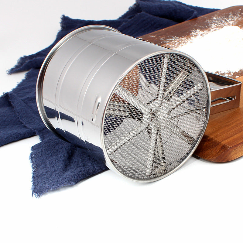Semi-automatic Handheld Pressure Type Flour Sieve Stainless Steel Baking Tool