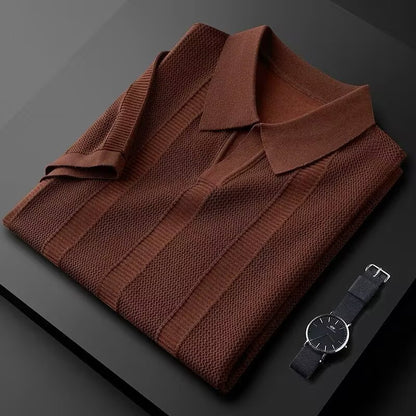 Men's Ice Silk Solid Color Short-Sleeve Top