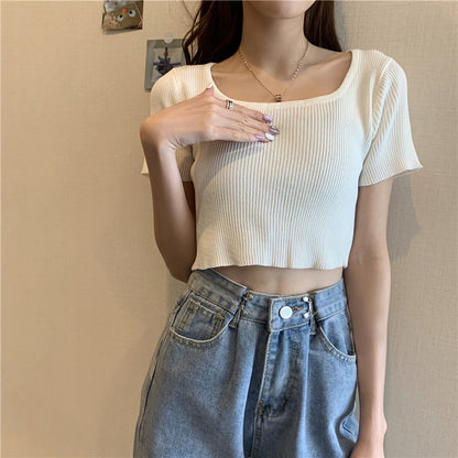 Women's short knitted top