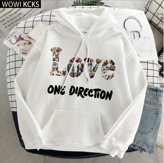 Women's Sweatshirt LOVE ONE Printing Loose Sports Hoodie Pullover