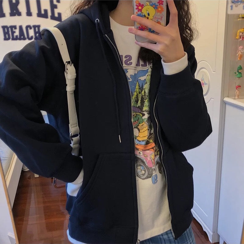 Autumn and winter plus velvet cardigan