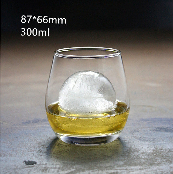 Whiskey transparent round glass wine glass