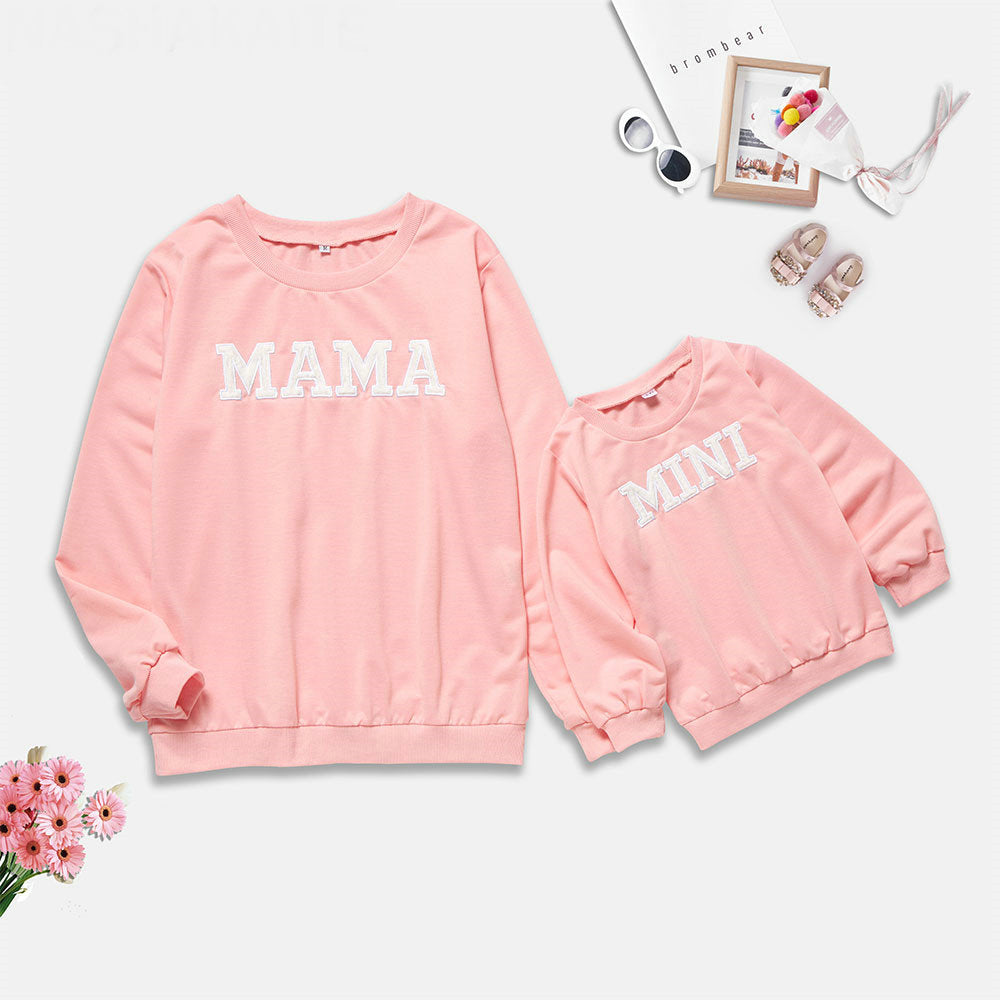 Letter Printed Parent-child Sweater