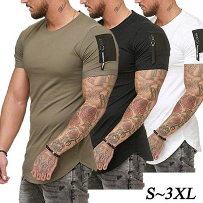 Men with short sleeves and solid colored streamers