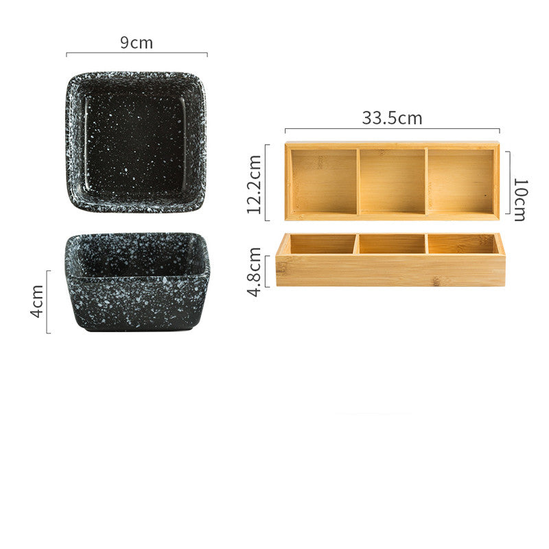 Japanese Square Ceramic Seasoning Dish Set