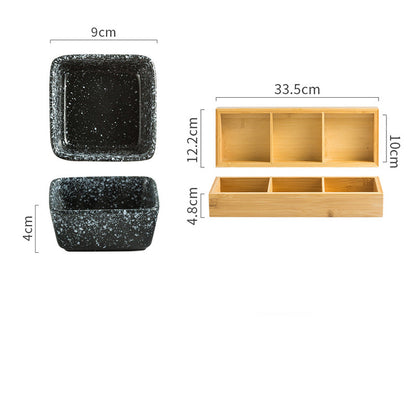 Japanese Square Ceramic Seasoning Dish Set