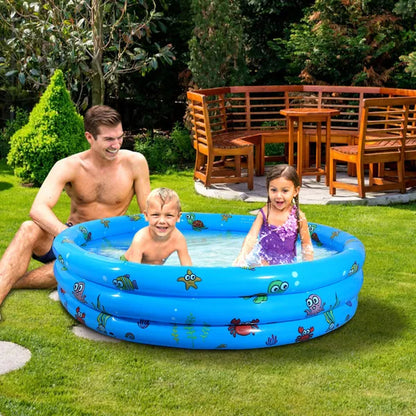 Inflatable Swimming Pool Blow Up Family Pool For 3 Kids Foldable Swim Ball Pool