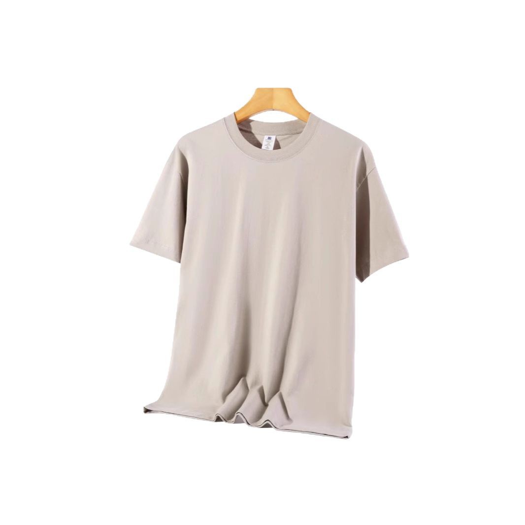 Drop Shoulder Loose Round Neck Pure Color All-matching