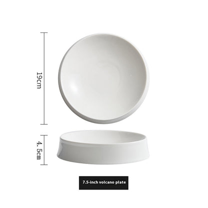 Irregular White Ceramic Dinner Plate