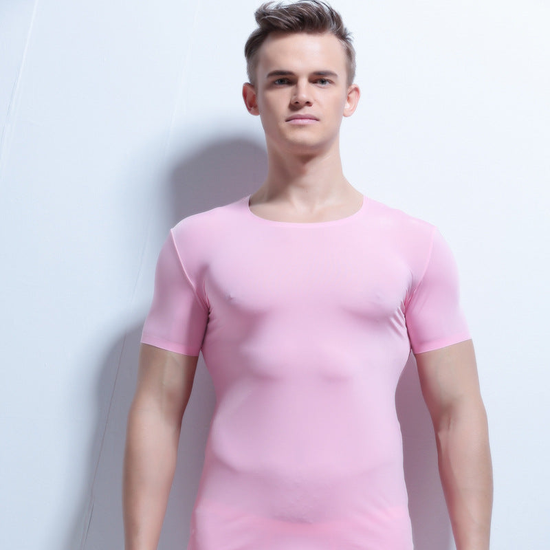 Traceless Underwear Thin Solid Color Men's Short Sleeves