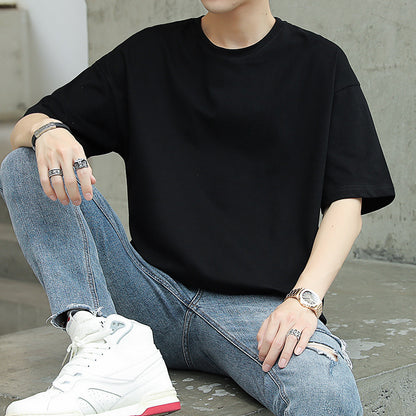 Men's Solid Color Short-sleeved T-shirt