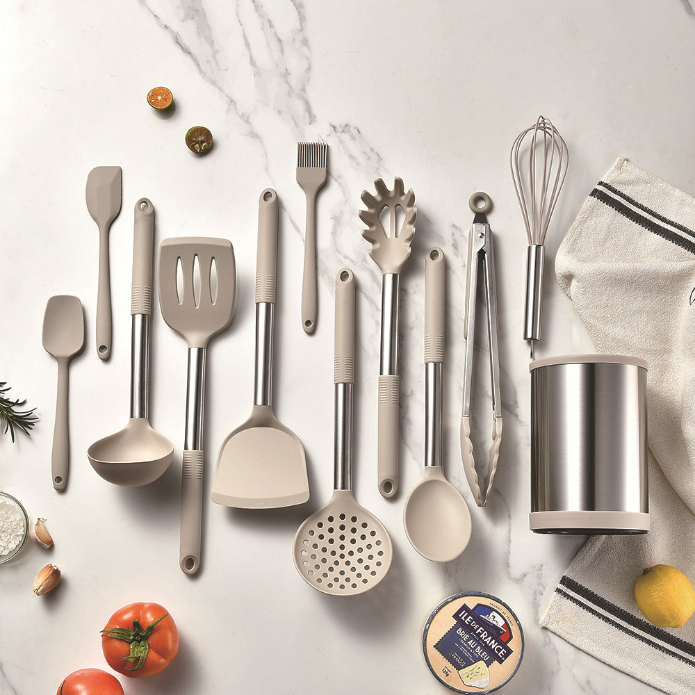 Silicone Kitchenware 12 Piece Set Silicone Non Stick Pot Cooking Spatula