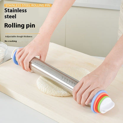 Stainless Steel Adjustable Thickness Kitchen Tools Rolling Pin
