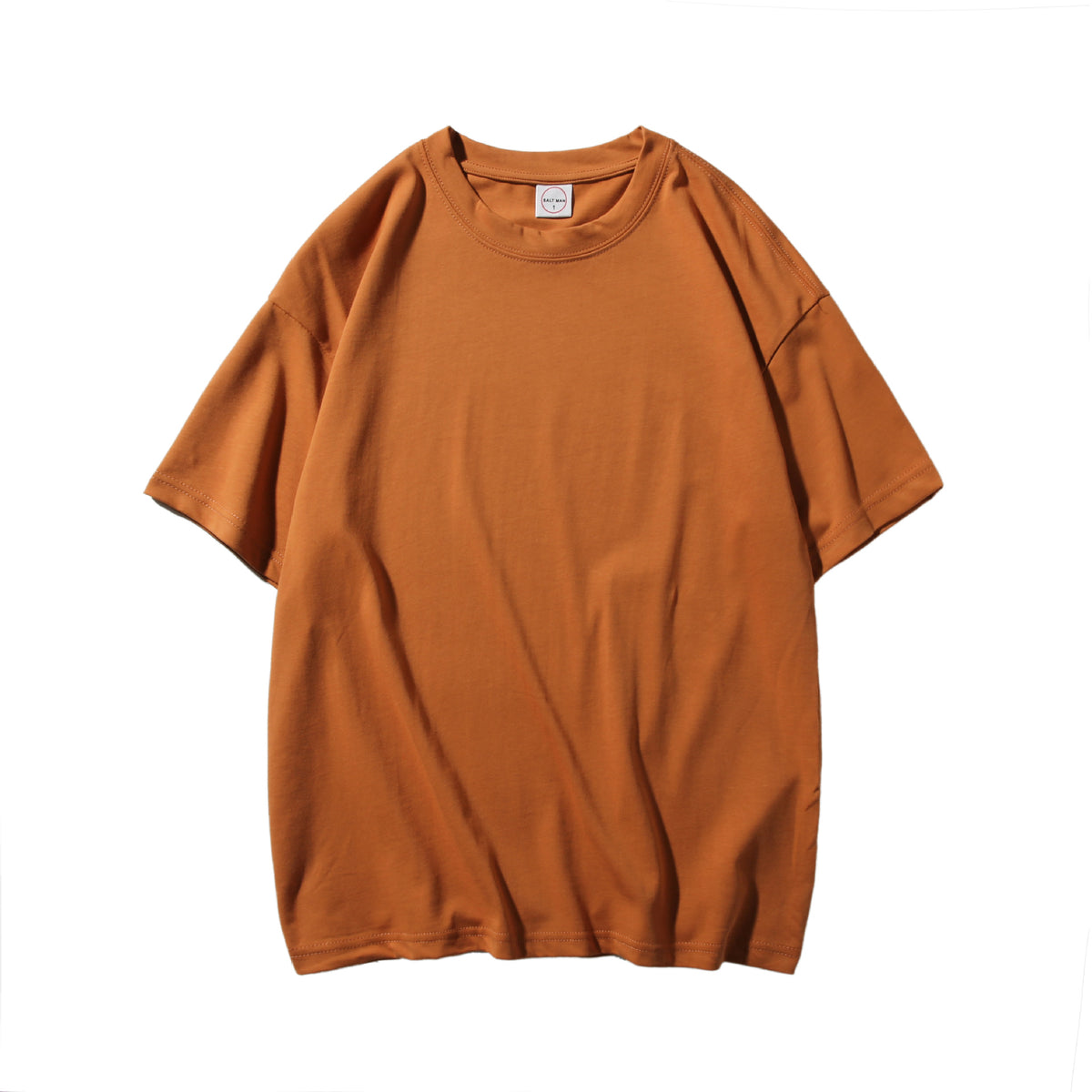 Loose Couple All-match Solid Color Round Neck Short Sleeves