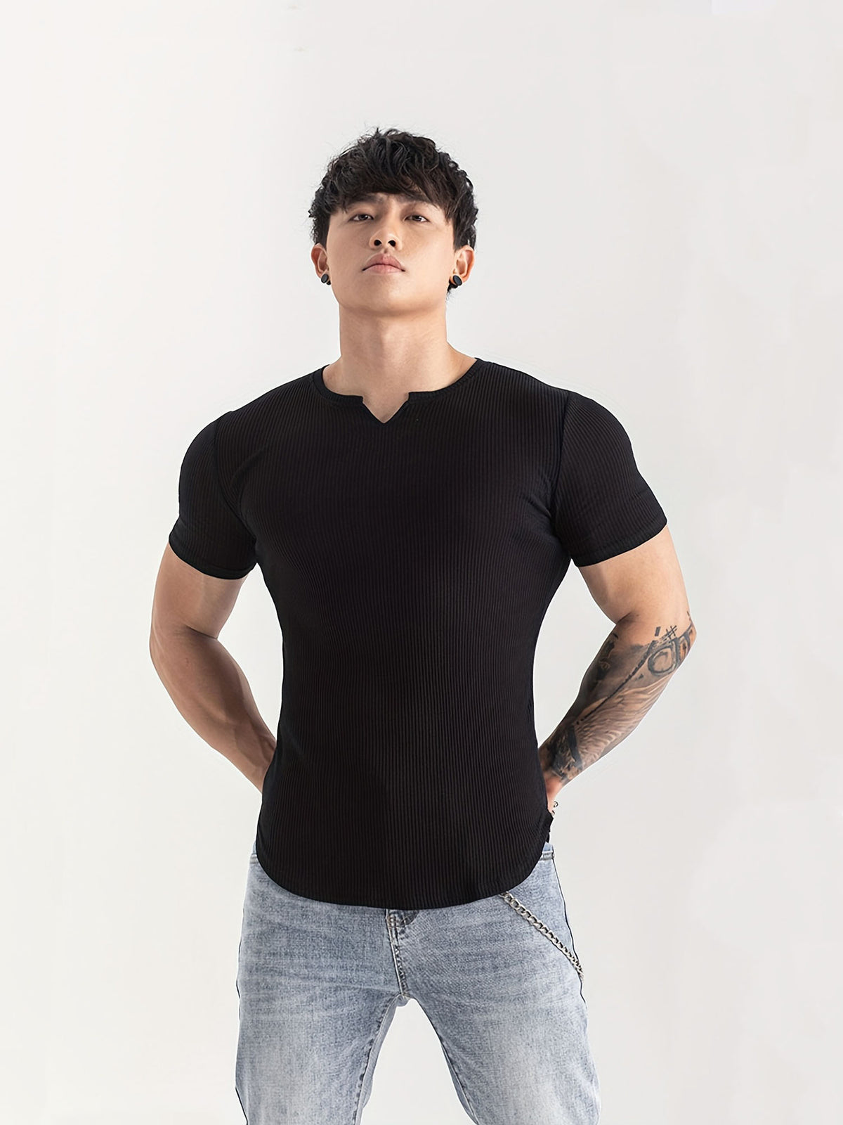 Quick-drying Striped Thin Fashion Slim-fit Short Sleeve