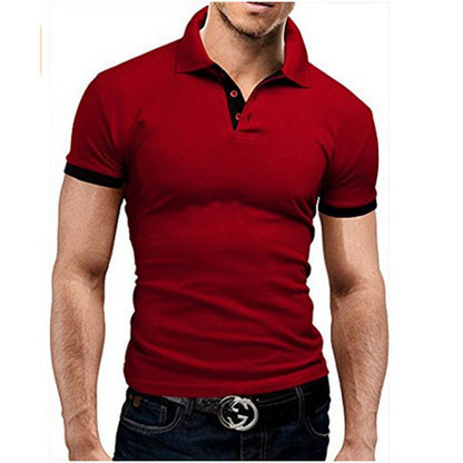 Men's stand-up cotton polo shirt
