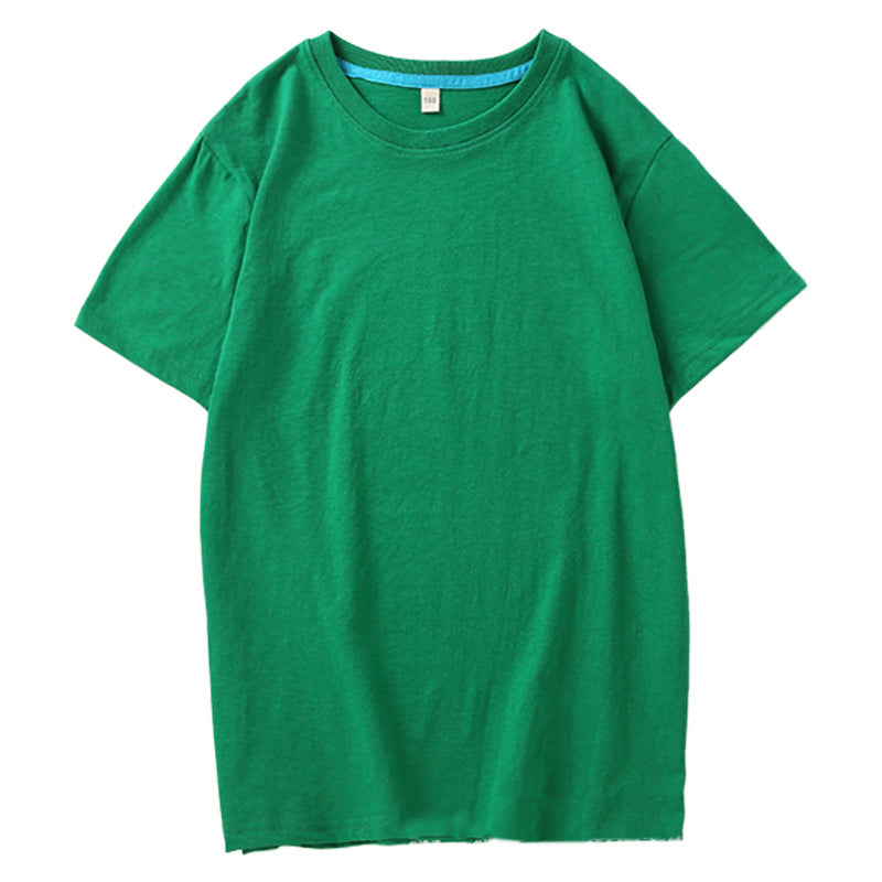 Children's T Combed Cotton Blank Solid Color Loose Round Neck Short Sleeve