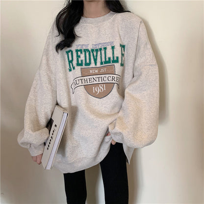 Women's Loose Round Neck Thin Long Sleeve Sweatshirt