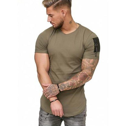 Men with short sleeves and solid colored streamers