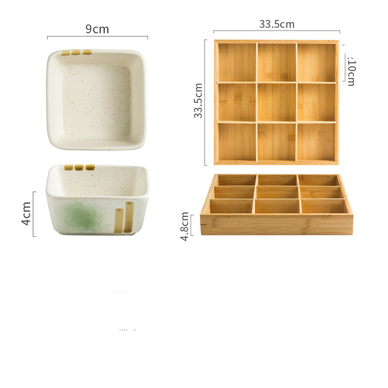 Japanese Square Ceramic Seasoning Dish Set