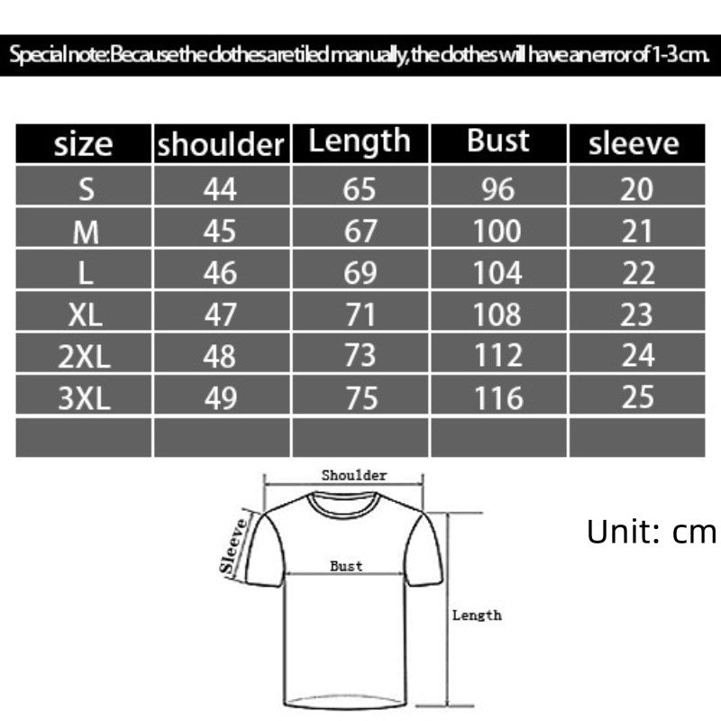 3D Digital Printing Casual Round Neck Short Sleeves