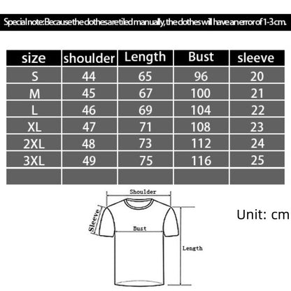 3D Digital Printing Casual Round Neck Short Sleeves