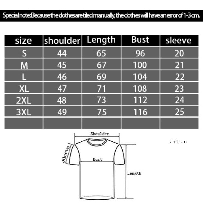 Men's 3D Digital Printing Casual Round Neck Short Sleeves