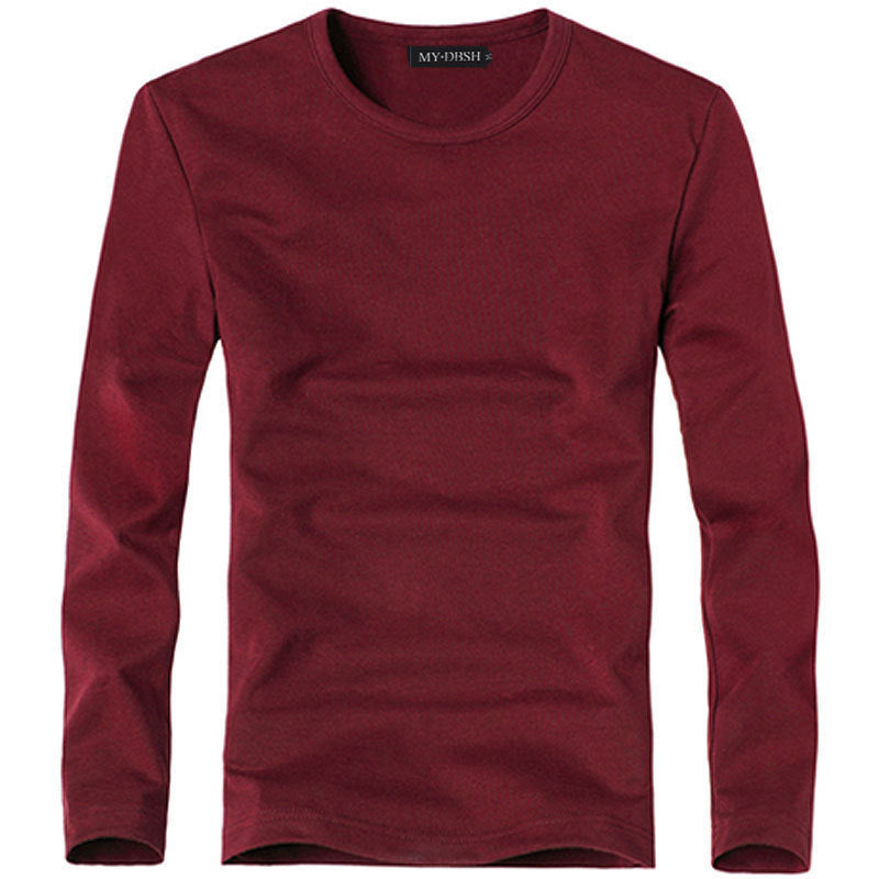 Men's Solid Color Slim T-Shirt Spring Autumn