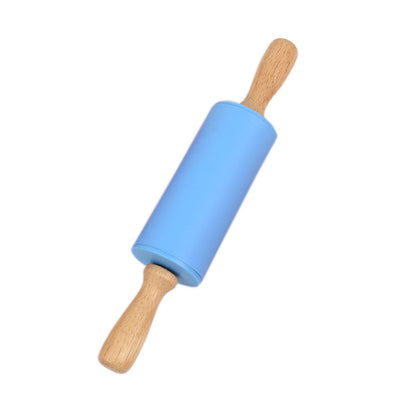 Silicone wooden handle rolling pin