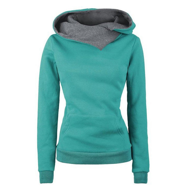 Velvet hooded casual slim top