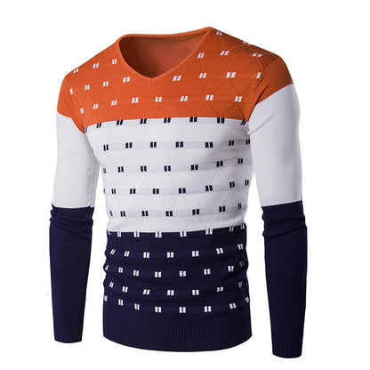 Men's color warm knit sweater