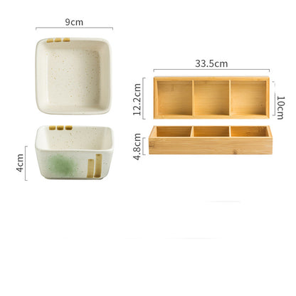 Japanese Square Ceramic Seasoning Dish Set