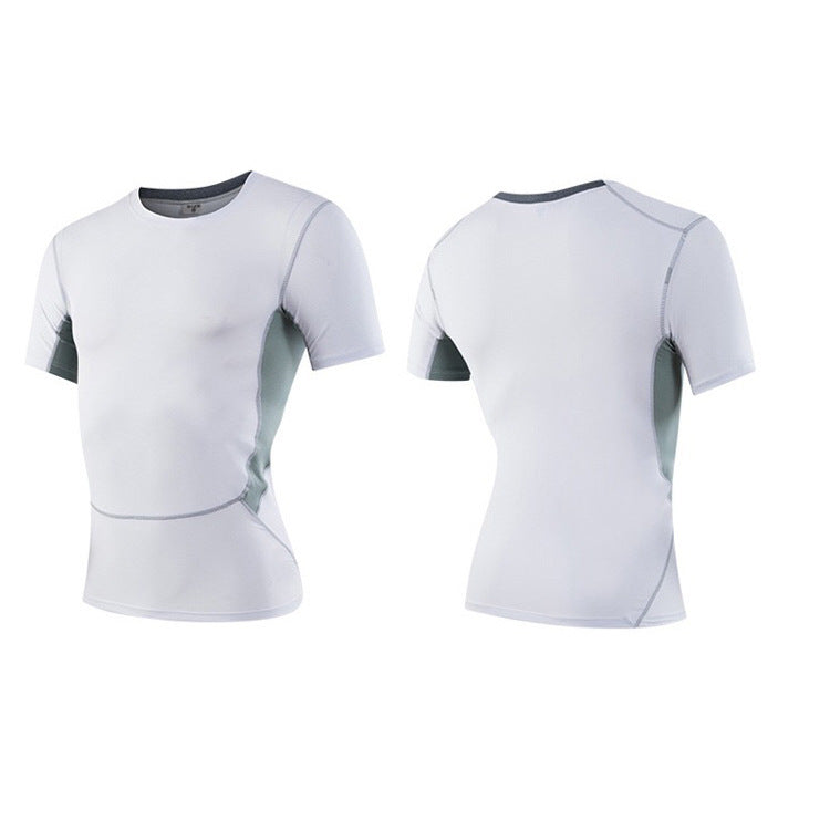 Cotton Stretch Short-Sleeved Men's Summer Solid Color