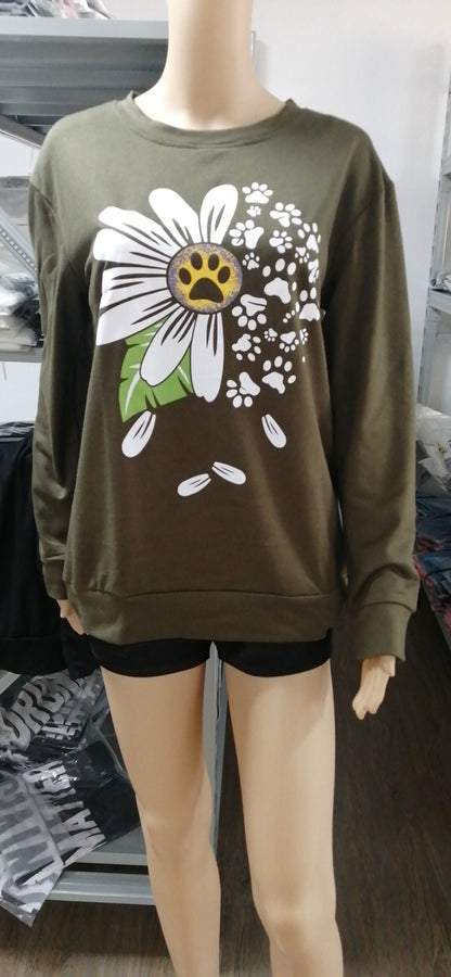 Long sleeve printed sweatshirt